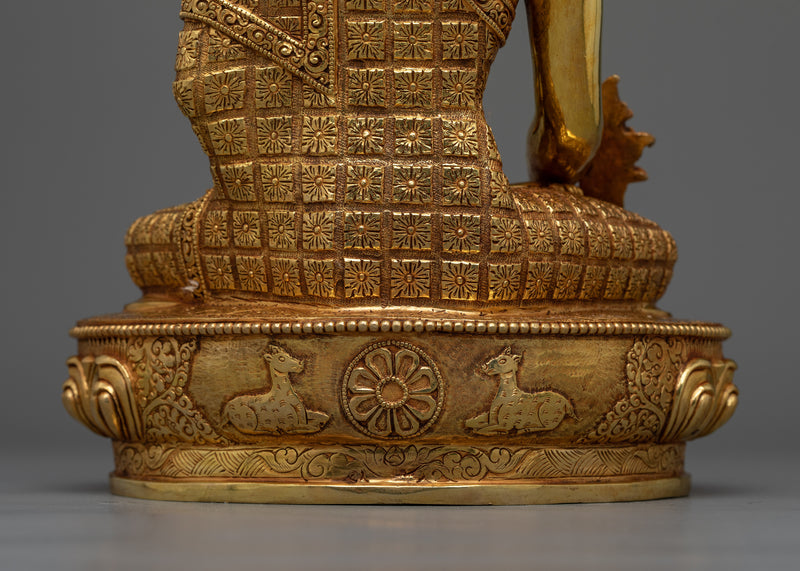 Trio Buddha Set Gold-Gilded Statue | Embodiment of Enlightenment and Healing