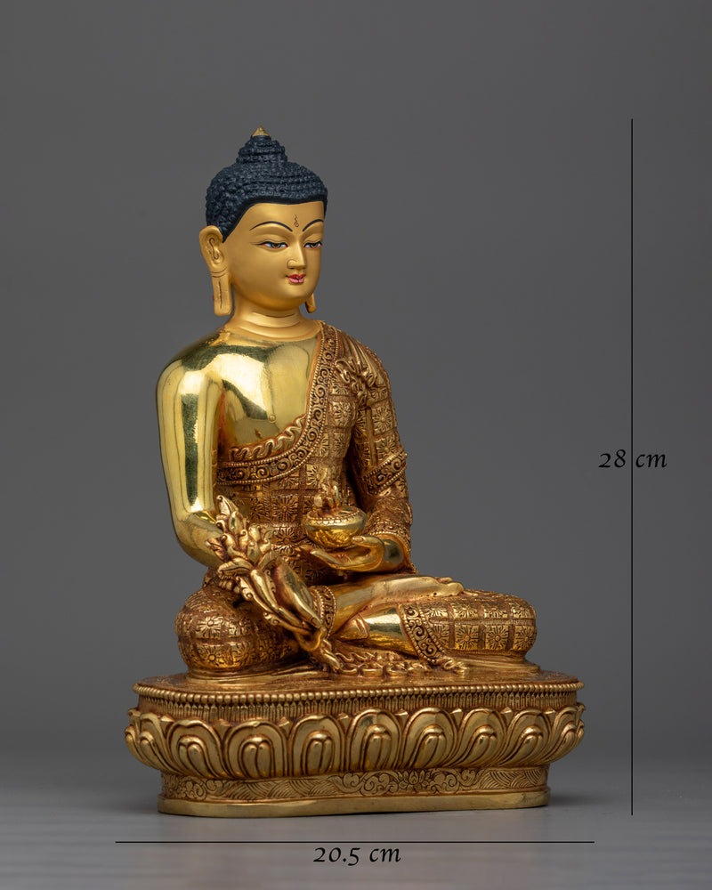 Medicine Buddha Gold-Gilded Statue | Embodiment of Healing and Compassion