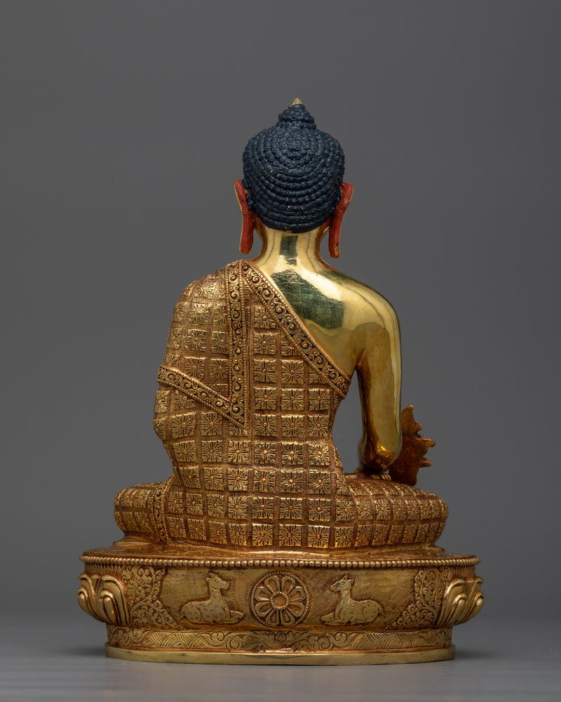 Medicine Buddha Gold-Gilded Statue | Embodiment of Healing and Compassion