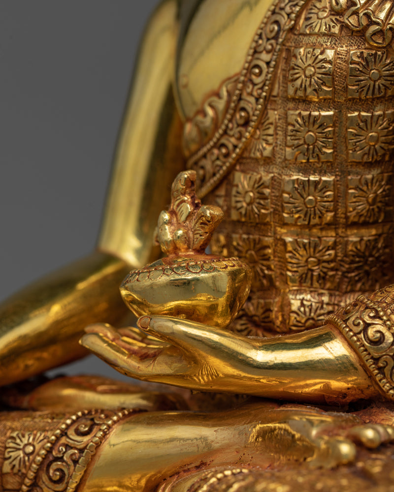 Medicine Buddha Gold-Gilded Statue | Embodiment of Healing and Compassion