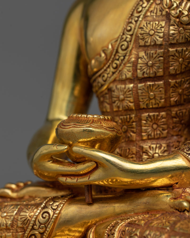 Trio Buddha Set Gold-Gilded Statue | Embodiment of Enlightenment and Healing