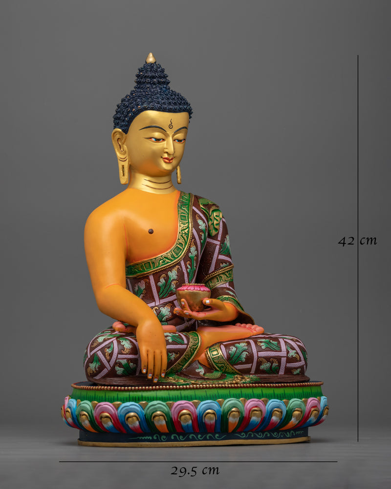 Yellow-Hued Shakyamuni Buddha Statue | Embodiment of Enlightenment