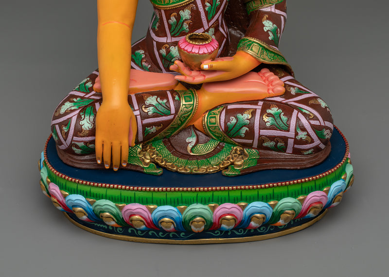 Yellow-Hued Shakyamuni Buddha Statue | Embodiment of Enlightenment