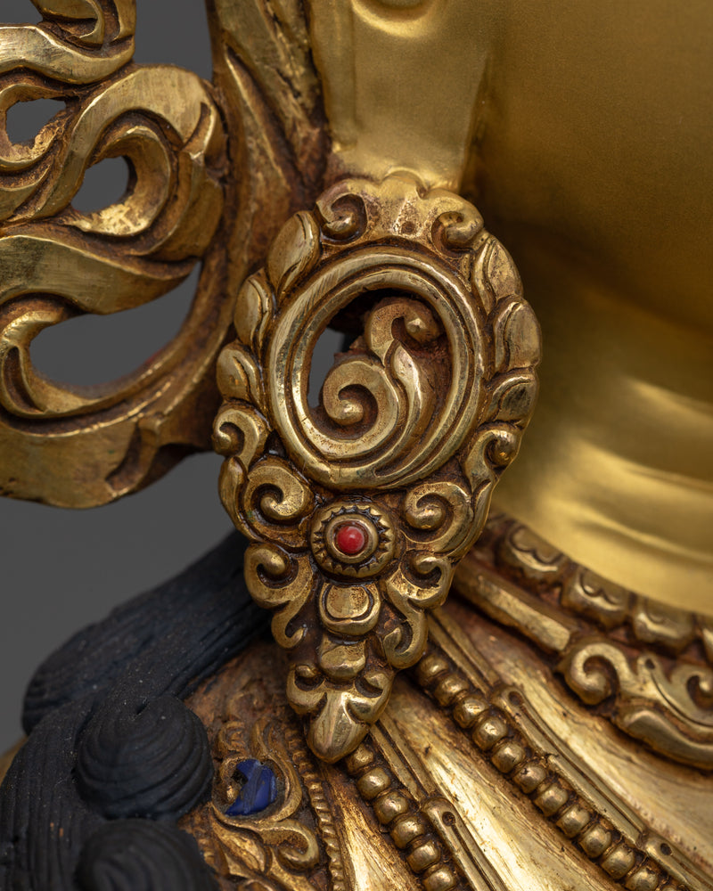 Serene Chenrezig Gold-Gilded Statue | Embodiment of Compassion