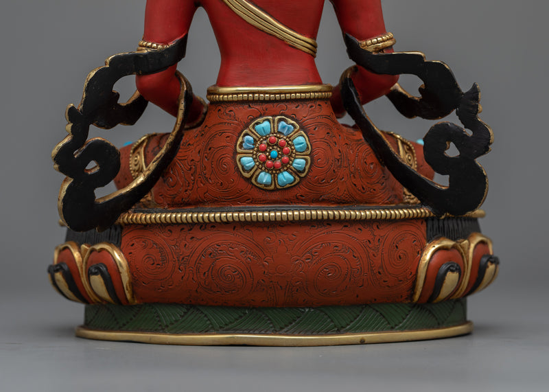 Amitayus Red-Hued Statue | Embodiment of Infinite Life and Compassion