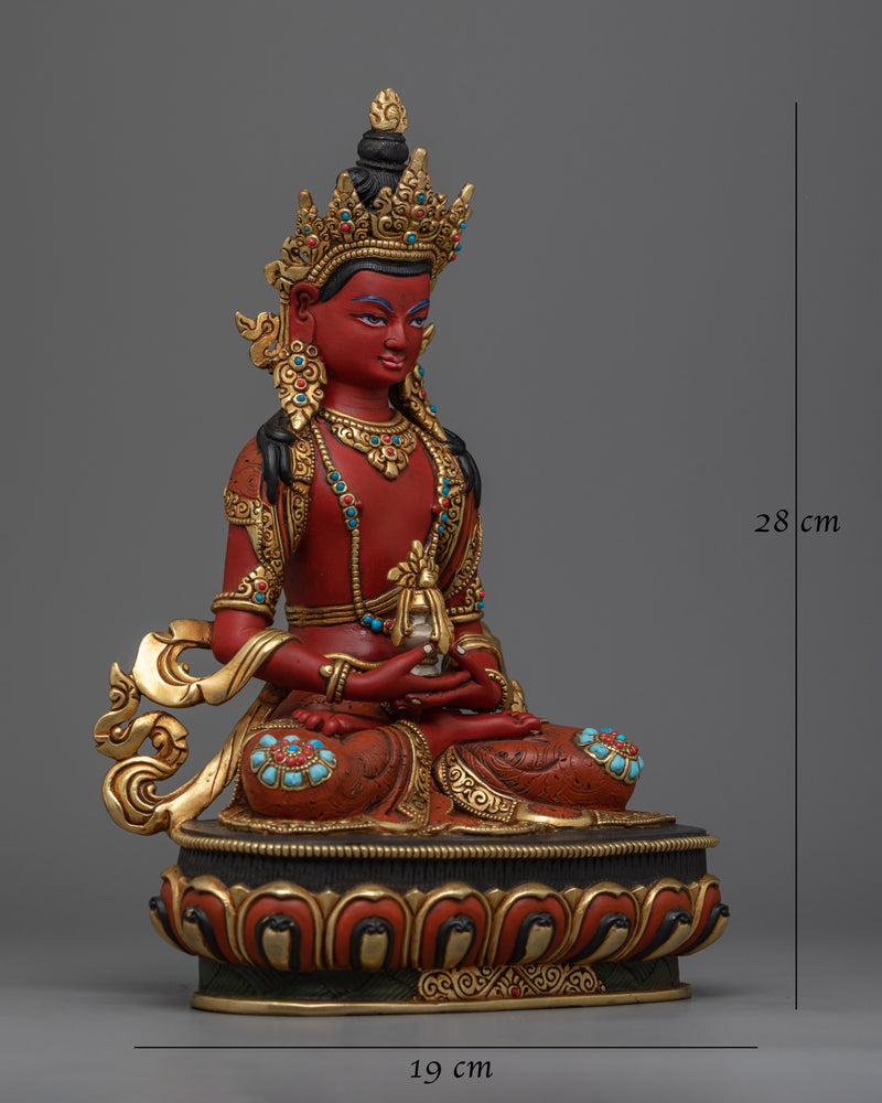 Amitayus Red-Hued Statue | Embodiment of Infinite Life and Compassion