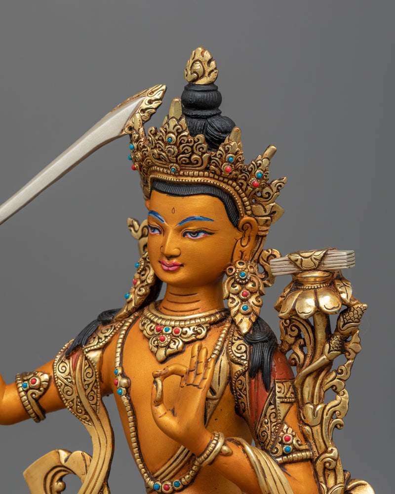 Handcrafted Spiritual Sculpture Manjushri | Wisdom and Insight