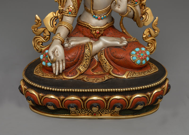 White-Hued Tara Statue | Embodiment of Compassion and Serenity