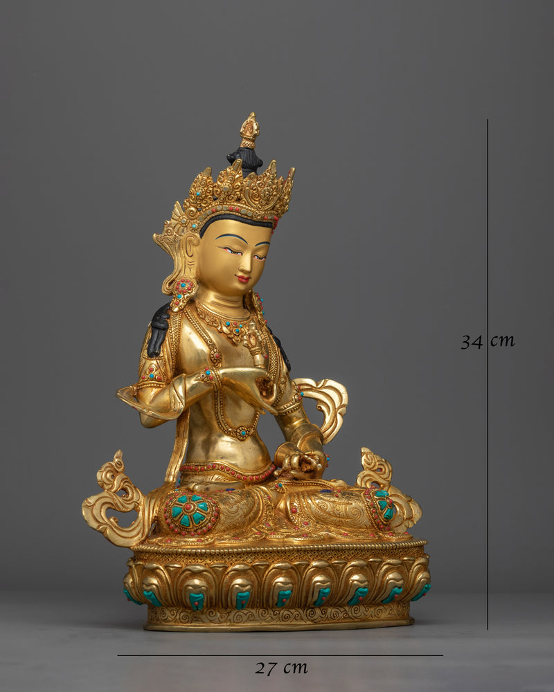 Vajrasattva Gemstone-Decorated Statue | Embodiment of Purity and Enlightenment