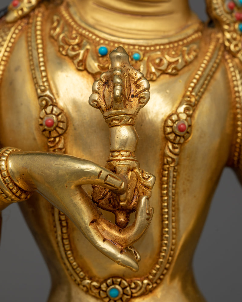 Vajrasattva Gemstone-Decorated Statue | Embodiment of Purity and Enlightenment