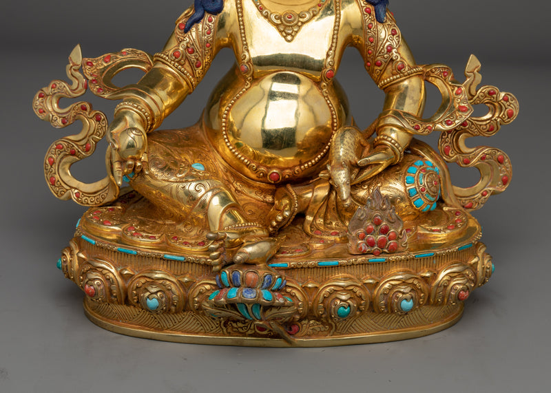 Dzambhala Gemstone-Decorated Statue | Embodiment of Wealth and Compassion