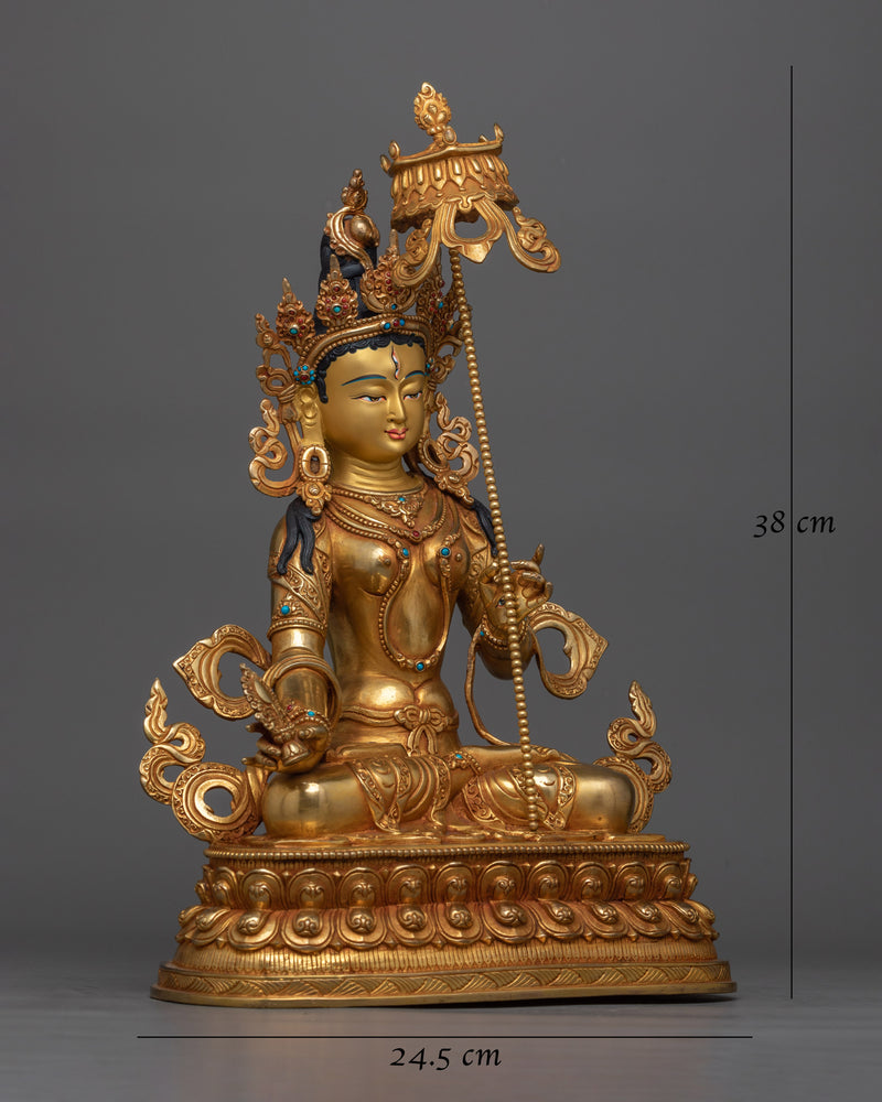 Graceful Dukar Gold Gilded Statue | Handcrafted Elegance