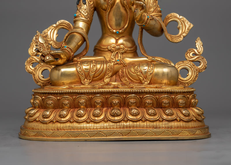 Graceful Dukar Gold Gilded Statue | Handcrafted Elegance