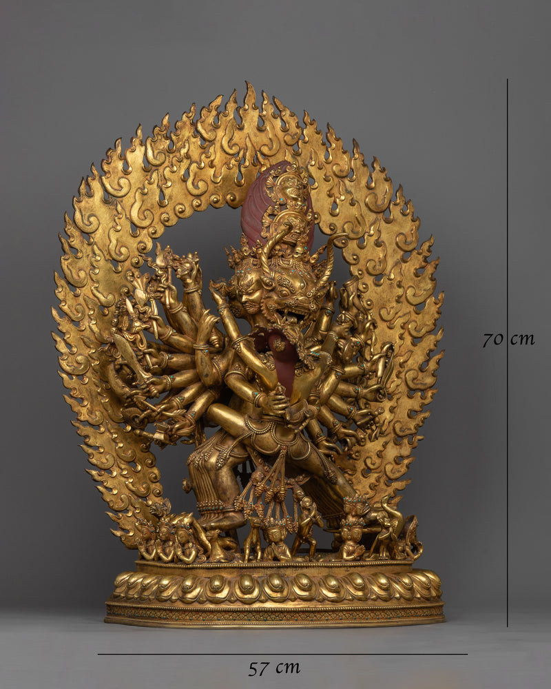 Yamantaka and His Consort Statue | Embodiment of Wrathful Compassion