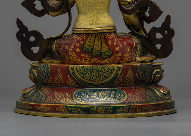 White Tara Antique Statue | Embodiment of Compassion and Longevity