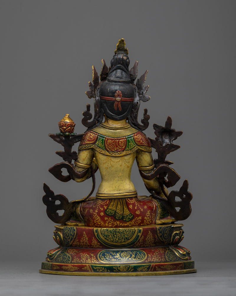 White Tara Antique Statue | Embodiment of Compassion and Longevity