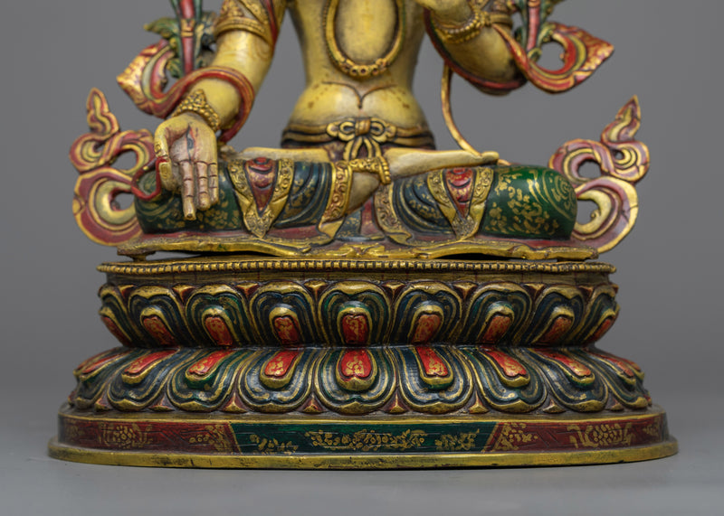 White Tara Antique Statue | Embodiment of Compassion and Longevity