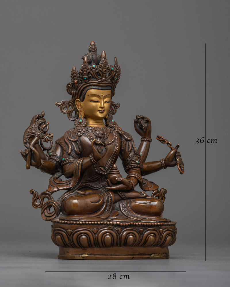 Bodhisattva Oxidized Statue | Embodiment of Compassion and Wisdom