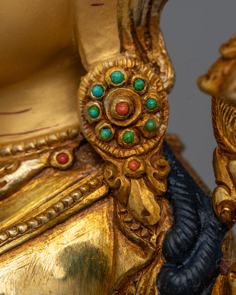 Green Tara Gold Gilded Copper Statue | Symbol of Compassion and Protection