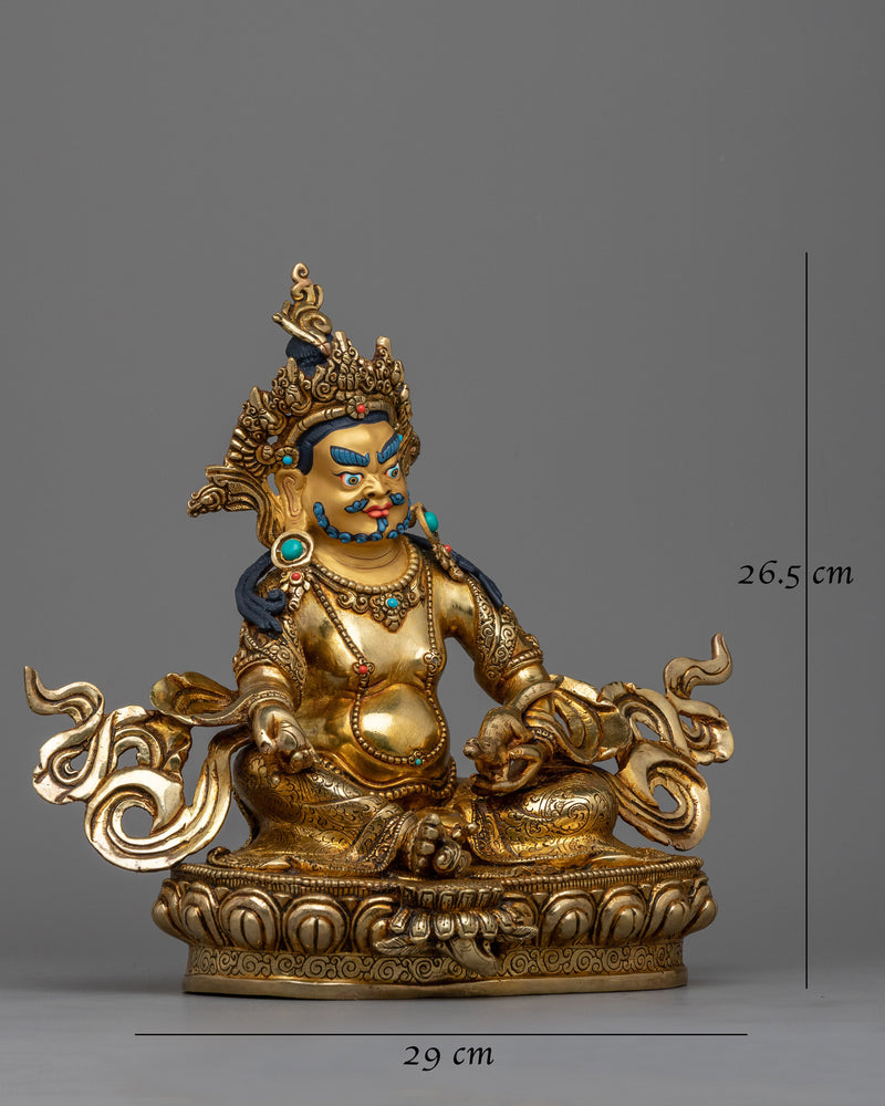 Gold Gilded Dzambhala Jewels Statue | Symbol of Wealth and Prosperity