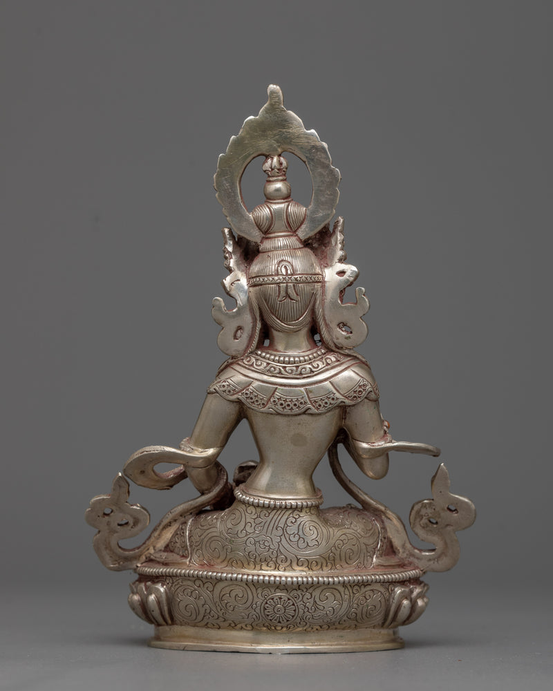 Exquisite Sterling Silver Vajrasattva Statue | Icon of Purity and Spiritual Clarity