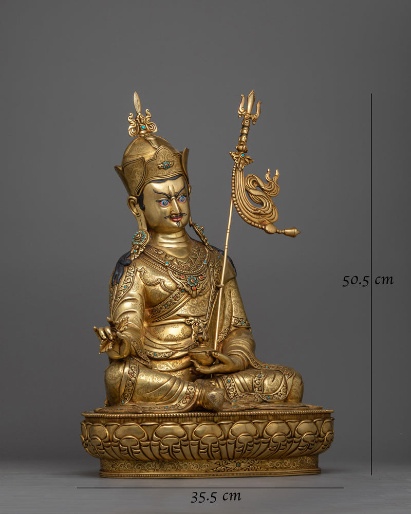 Elegant Guru Rinpoche Antique Touch Statue | Handcrafted with Precision