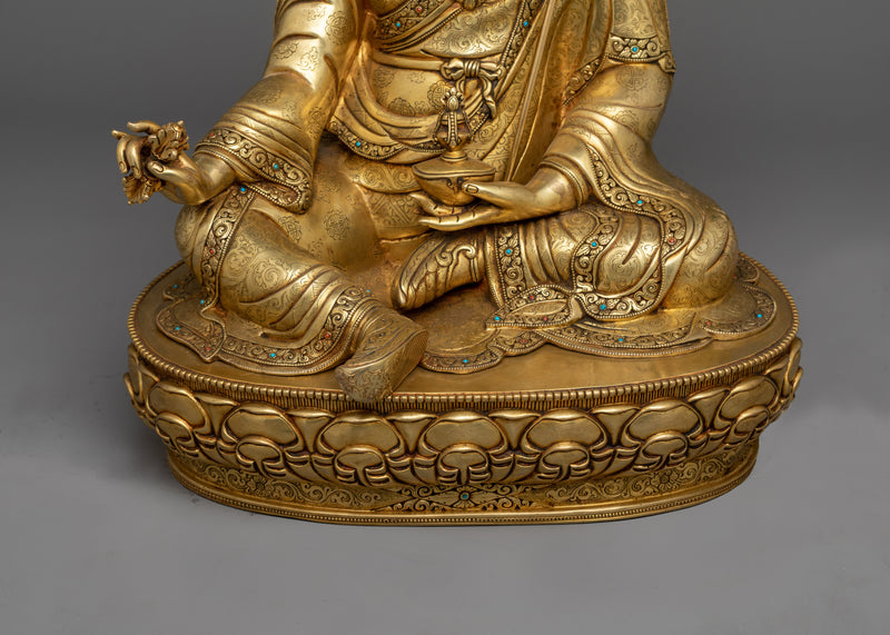 Elegant Guru Rinpoche Antique Touch Statue | Handcrafted with Precision