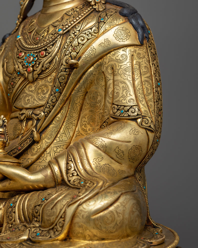 Elegant Guru Rinpoche Antique Touch Statue | Handcrafted with Precision