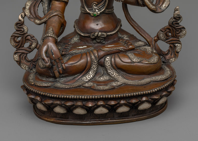 Authentic Tibetan Sculpture White Tara | Embodiment of Compassion and Healing