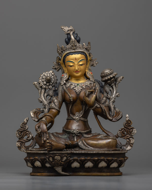 Handcrafted Green Tara Art