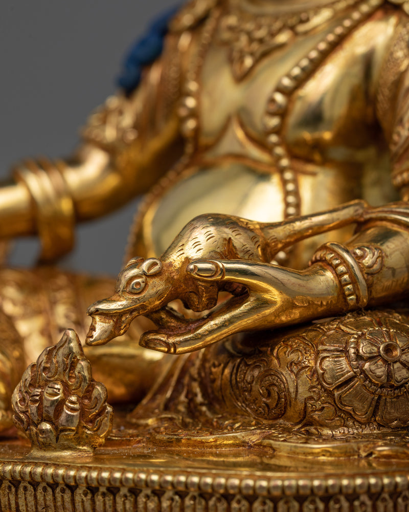 Gold Gilded Dzambhala, The Jewels Deity | Icon of Wealth and Prosperity