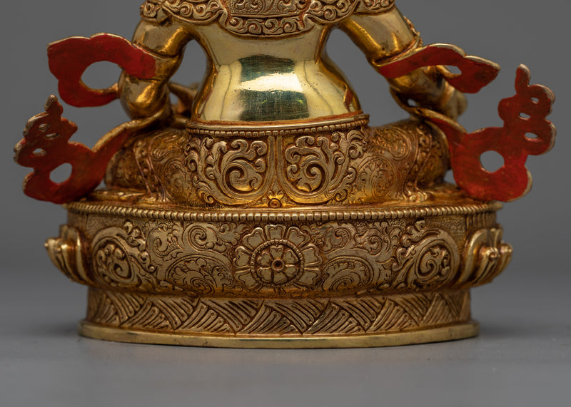 Gold Gilded Dzambhala, The Jewels Deity | Icon of Wealth and Prosperity