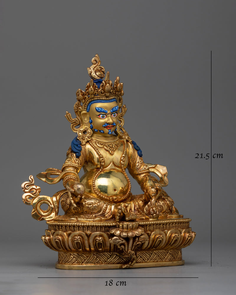 Gold Gilded Dzambhala, The Jewels Deity | Icon of Wealth and Prosperity