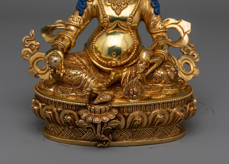 Gold Gilded Dzambhala, The Jewels Deity | Icon of Wealth and Prosperity