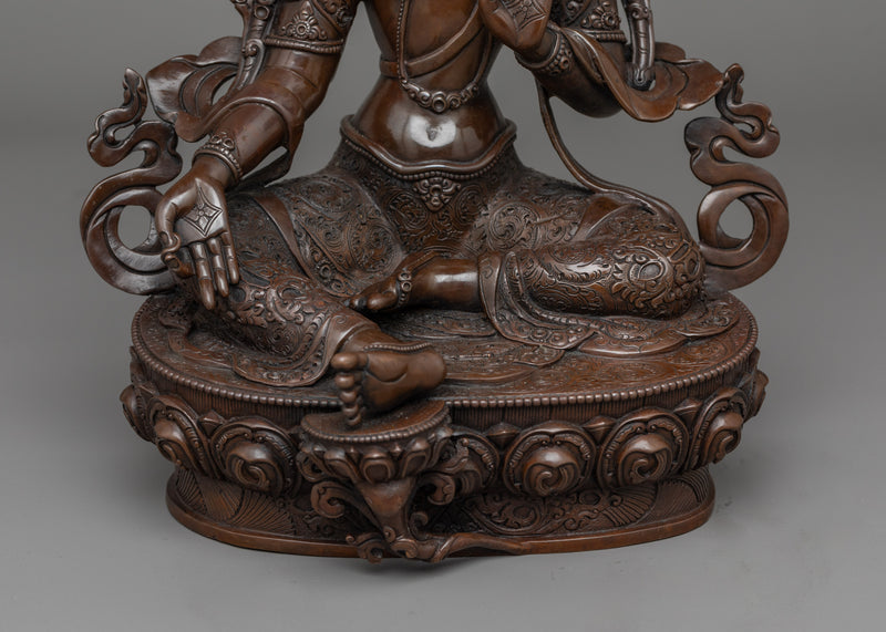 Green Tara Dark Oxidized | Icon of Serenity and Compassion