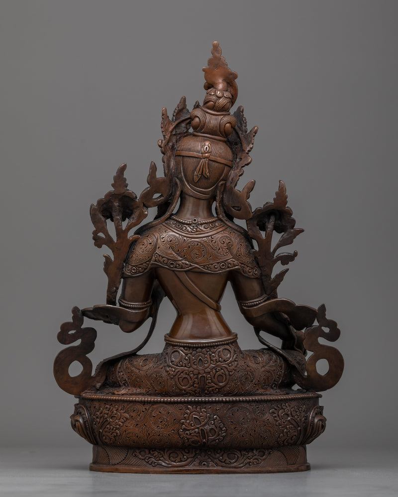 Green Tara Dark Oxidized | Icon of Serenity and Compassion