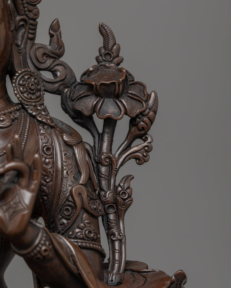 Green Tara Dark Oxidized | Icon of Serenity and Compassion