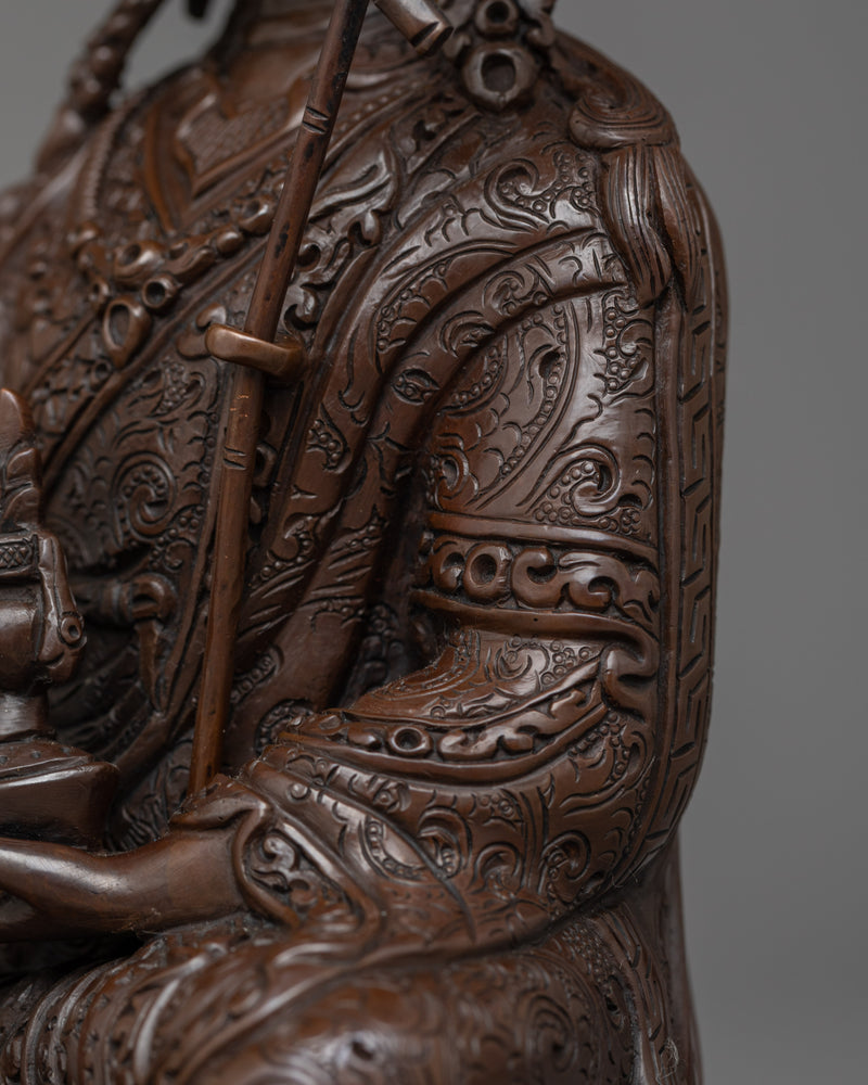 Handcrafted Oxidized Sculpture Guru Rinpoche | Tibet Buddhism Statue