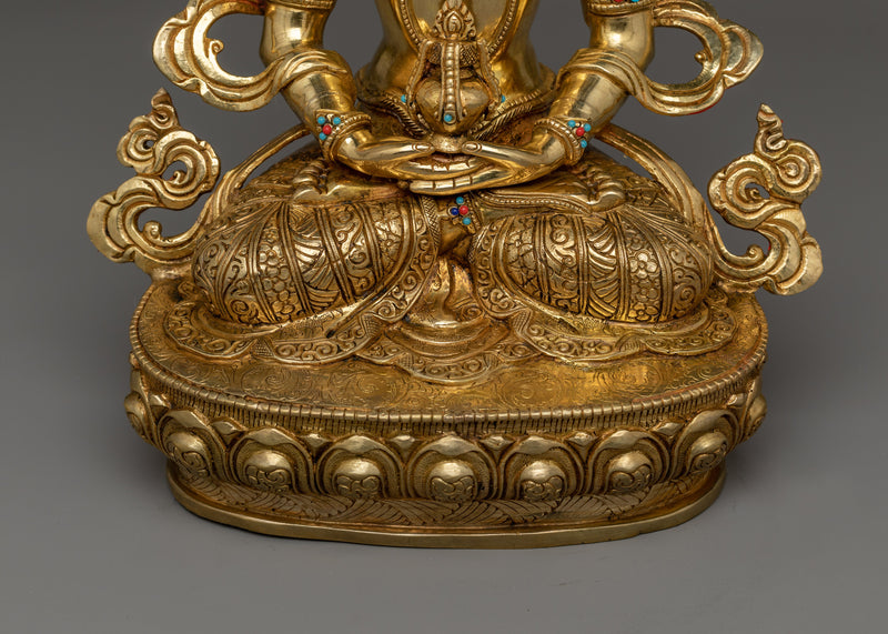 Radiant Amitayus 38cm Gold Gilded Statue | Symbol of Eternal Life