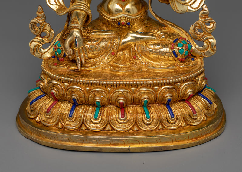 White Tara 26cm Gold Gilded Statue | Symbol of Compassionate Wisdom