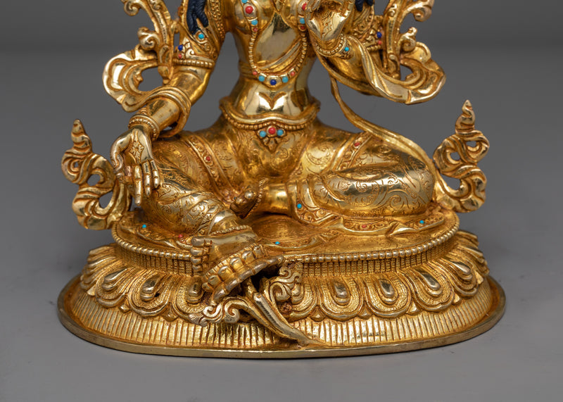 Elegant Green Tara Shri Goddess Statue | A Symbol of Handcrafted Perfection