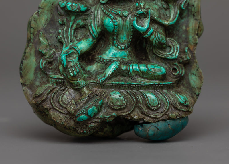 Sgrol-Ma Green Tara Statue for Altar Decor | Antique Finished Figurine