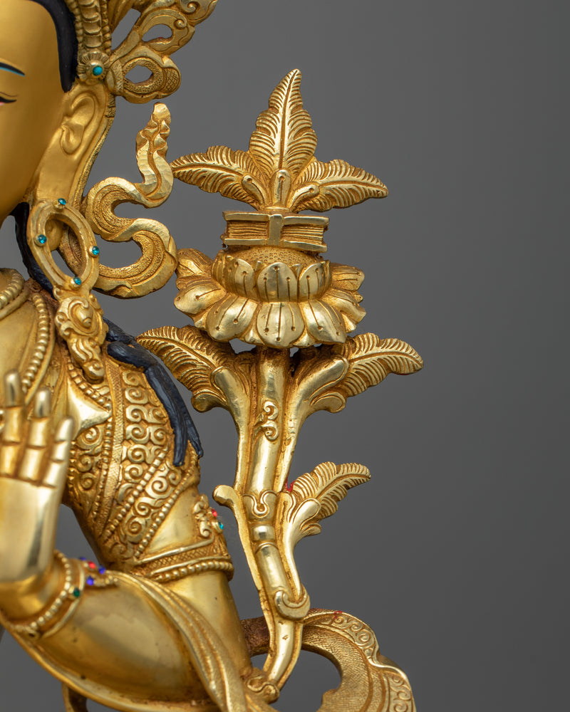 Elegant Manjushri Insightful Deity Statue | Handcrafted with Wisdom