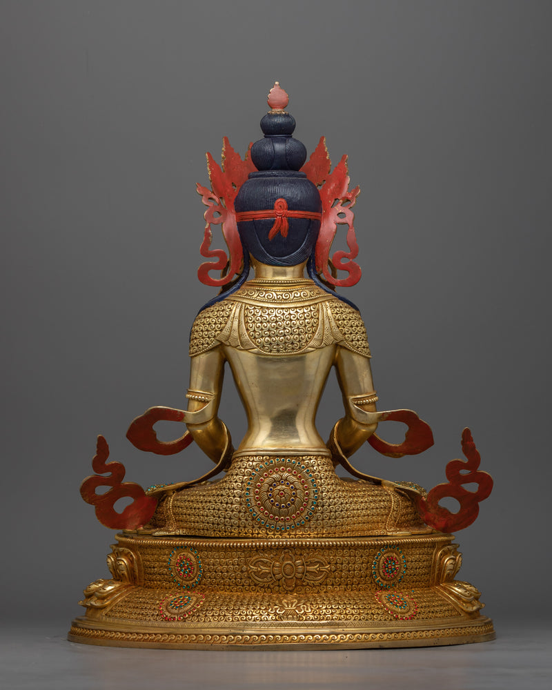 Graceful Amitayus Long Life Deity Statue | Handcrafted Spiritual Elegance