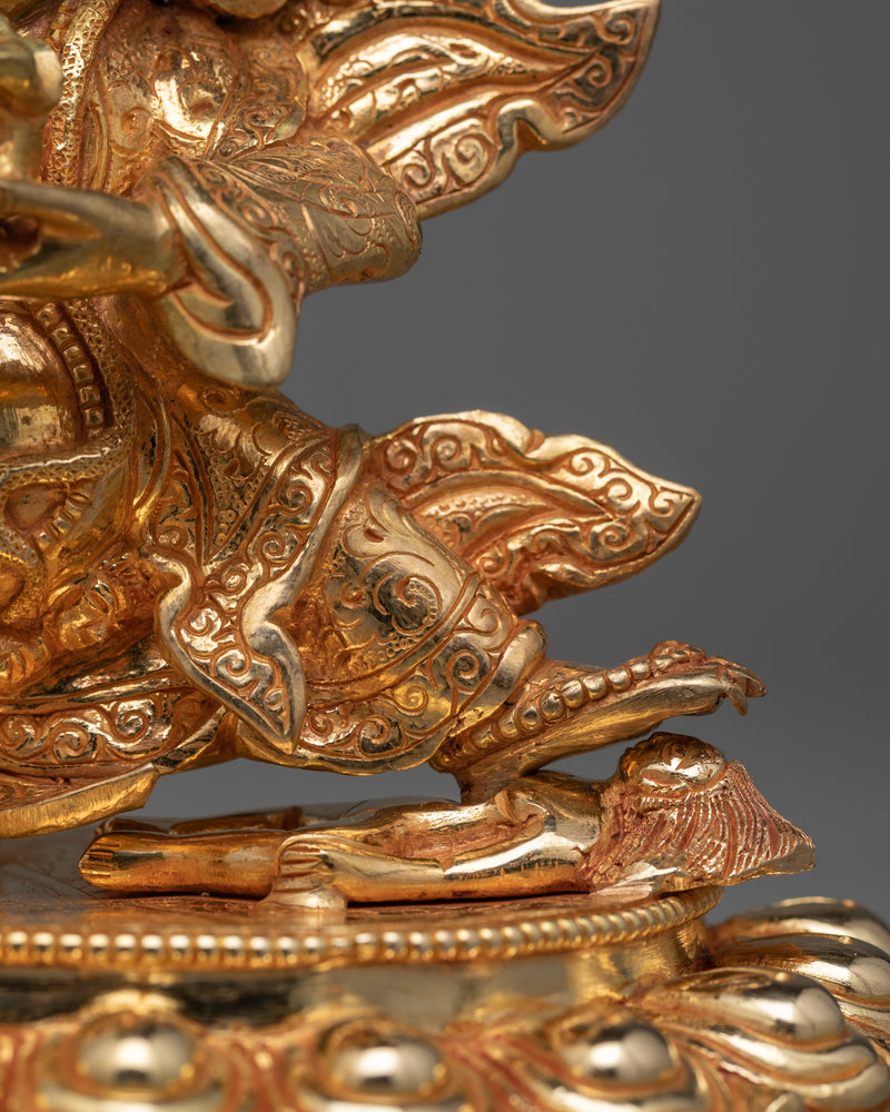 Mahakala Bernakchen Gold Gilded Statue | Handcrafted Symbol of Protection and Power