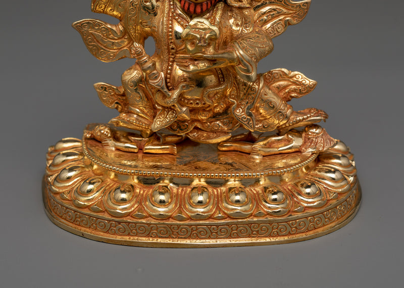 Mahakala Bernakchen Gold Gilded Statue | Handcrafted Symbol of Protection and Power