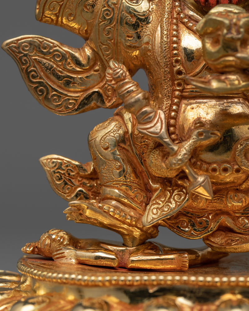 Mahakala Bernakchen Gold Gilded Statue | Handcrafted Symbol of Protection and Power