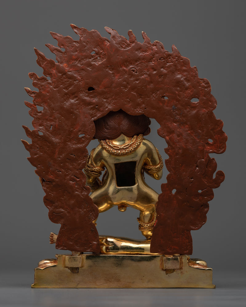 Black Dzambhala Gold Gilded Statue | Handcrafted Symbol of Wealth and Protection