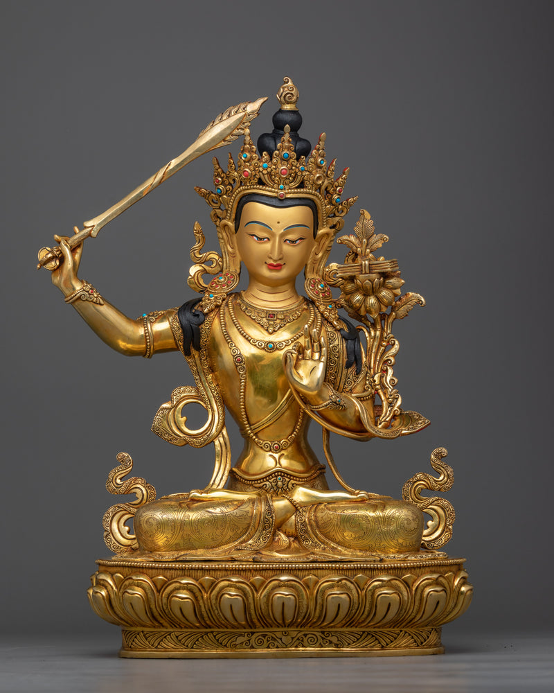 manjushri-gold-gilded-wisdom-deity