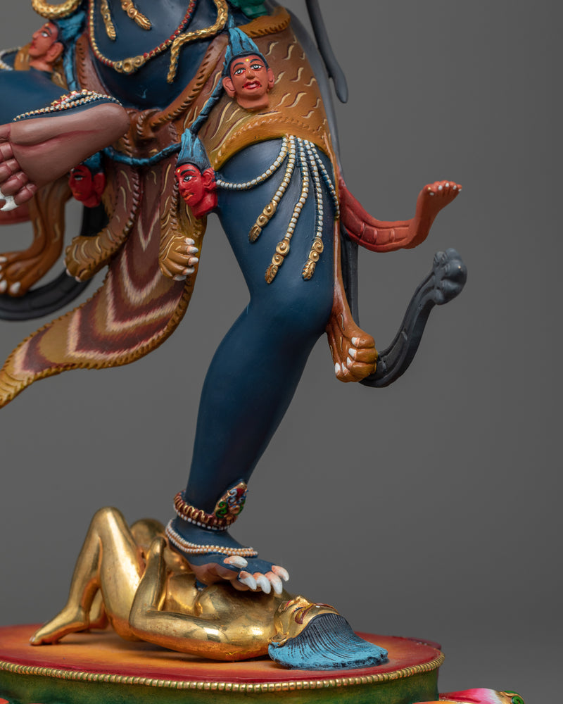 Magnificent Dorje Phagmo Royal Blue Hand-Painted Statue | Icon of Supreme Protection